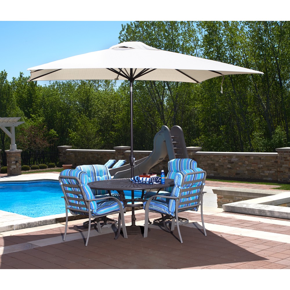 (Discontinued) Adriatic Market Umbrella - Champagne Linen Olefin