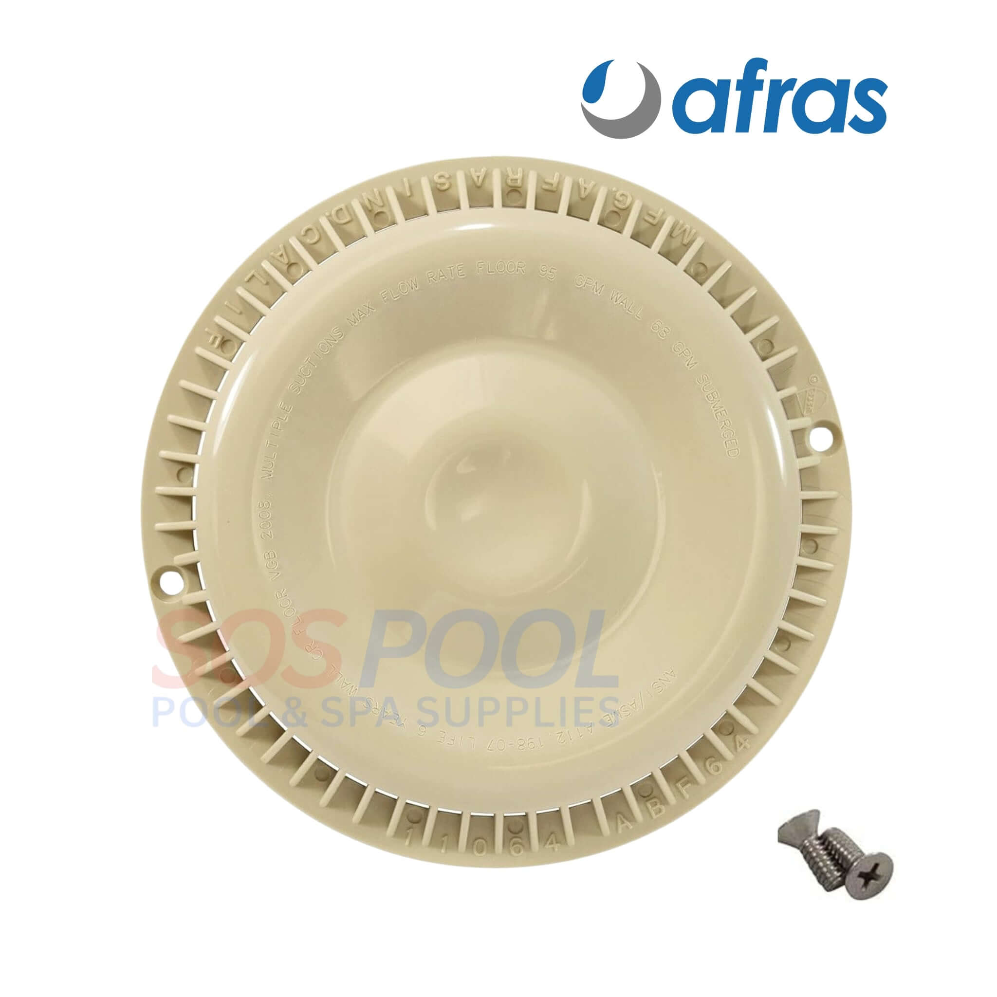 Afras Anti Vortex Drain Cover | Tan | 7 3/8" | 11064TAN