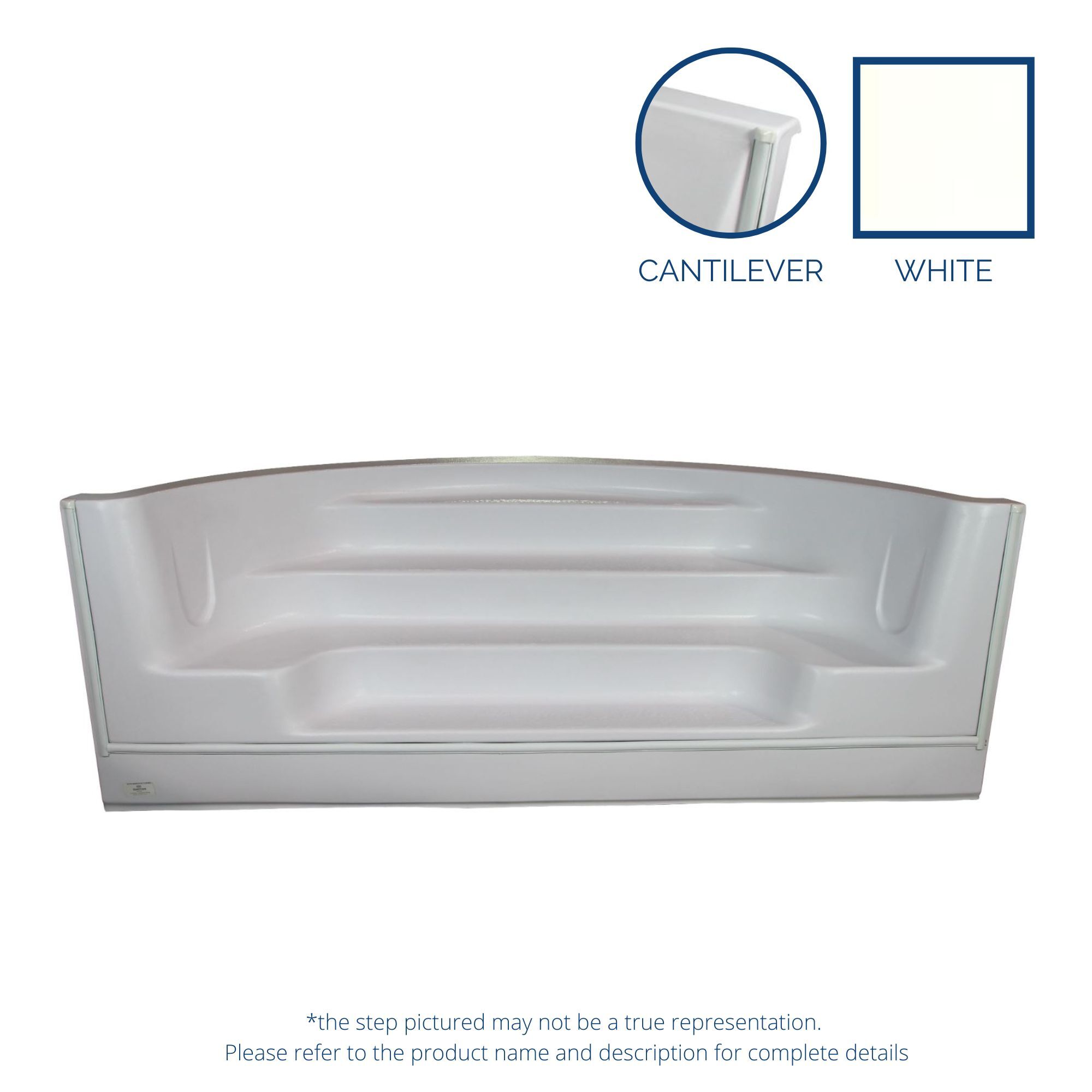 ALPS 10' Straight Front Roman Back Cantilever Step - White