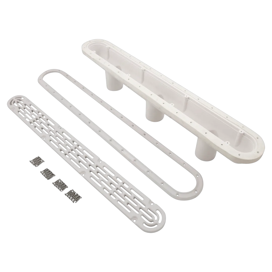 AquaStar 32CDFLV101 32 in Channel Drain Flat Grate with 3-Port Sump