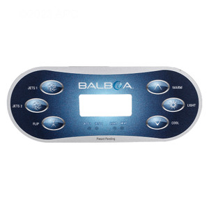 Balboa Panel Overlay Only TP600 6 Button 2 Jets, 12198