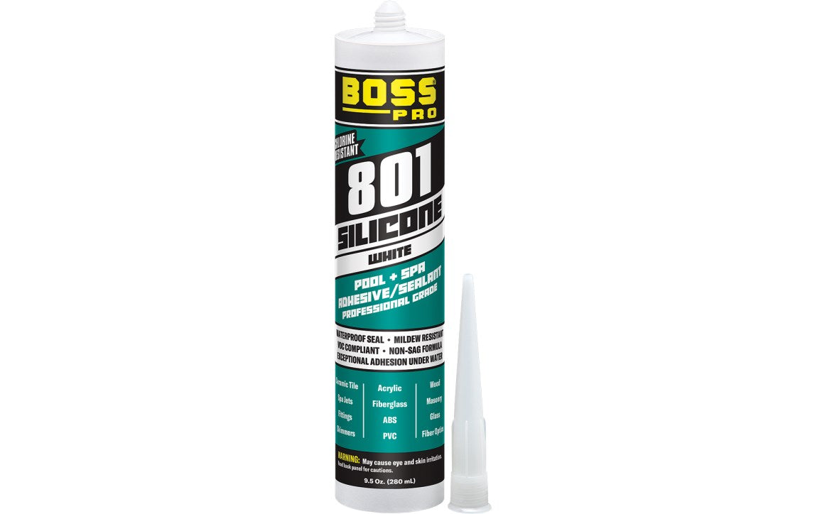 Boss Pro | 142314 | 9.5 oz / 304.6 mL White 801 Neutral Cure Silicone Adhesive