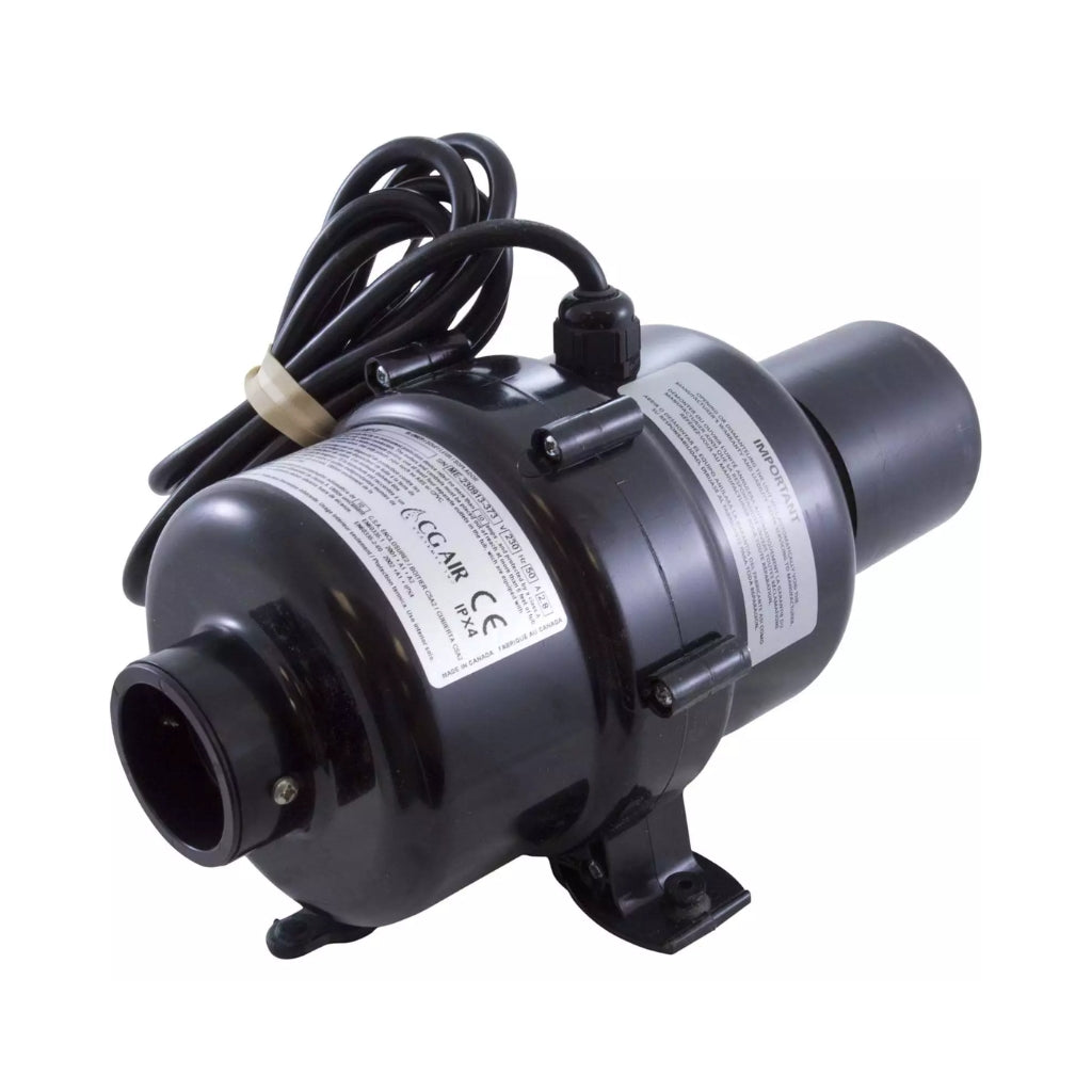 CG Air Millenium Eco Spa Air Blower, 230V, 2.8A, 8' AMP Cord, with Muffler | ME-750-230/50-AMP