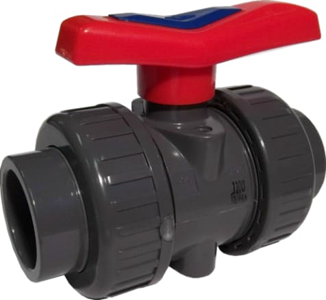 1-1/2" Socket x NPT PVC Schedule 80 235 psi 050N Series True Union Ball Valve | V17050N