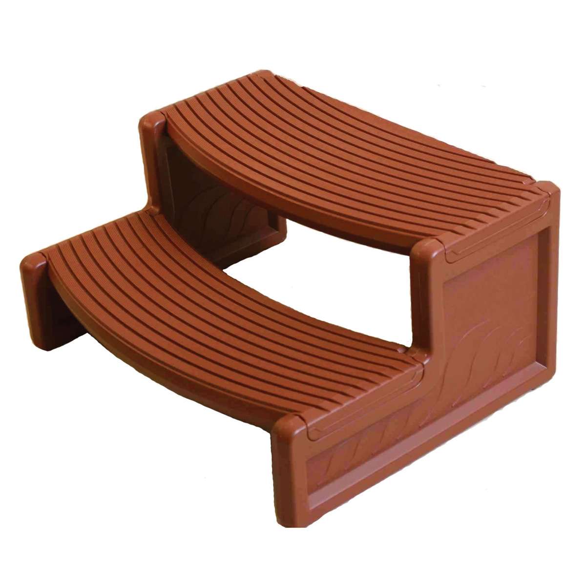 Confer Handi-Step Spa Step, Redwood, Fits Straight & Round Spas | HS2-R