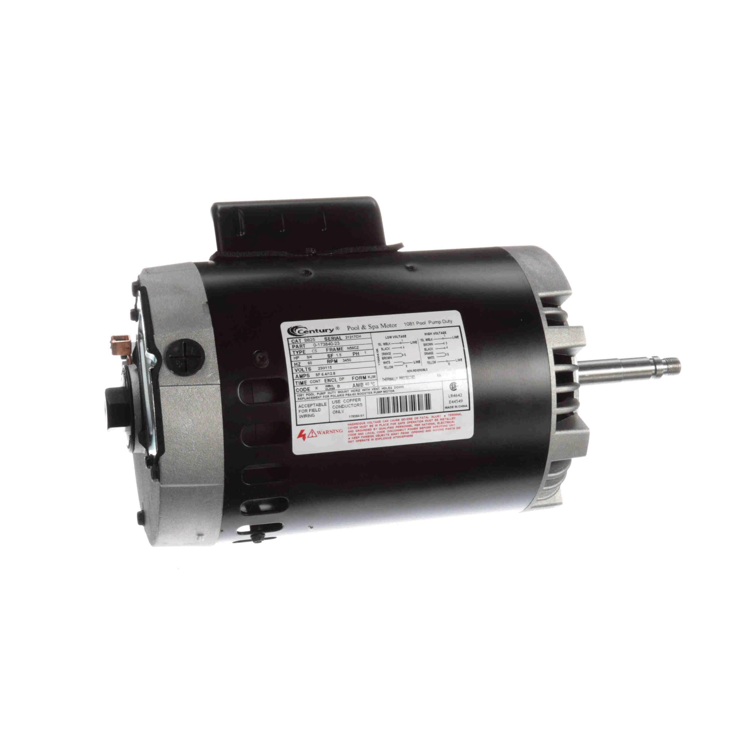 Century Polaris Booster Pump Motor 3/4HP 3450 RPM 56CZ Frame | B625