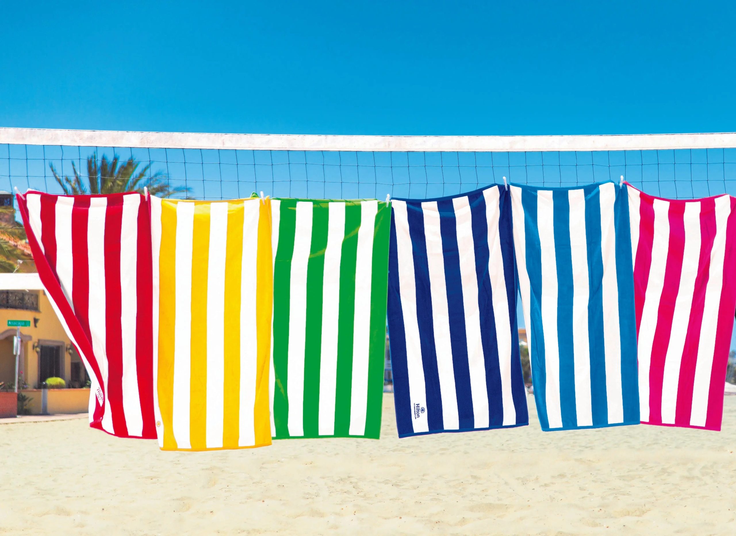 FatTowels | Premium Cabana Stripe Velour Beach Towel | Vibrant Colors | 35" x 60"
