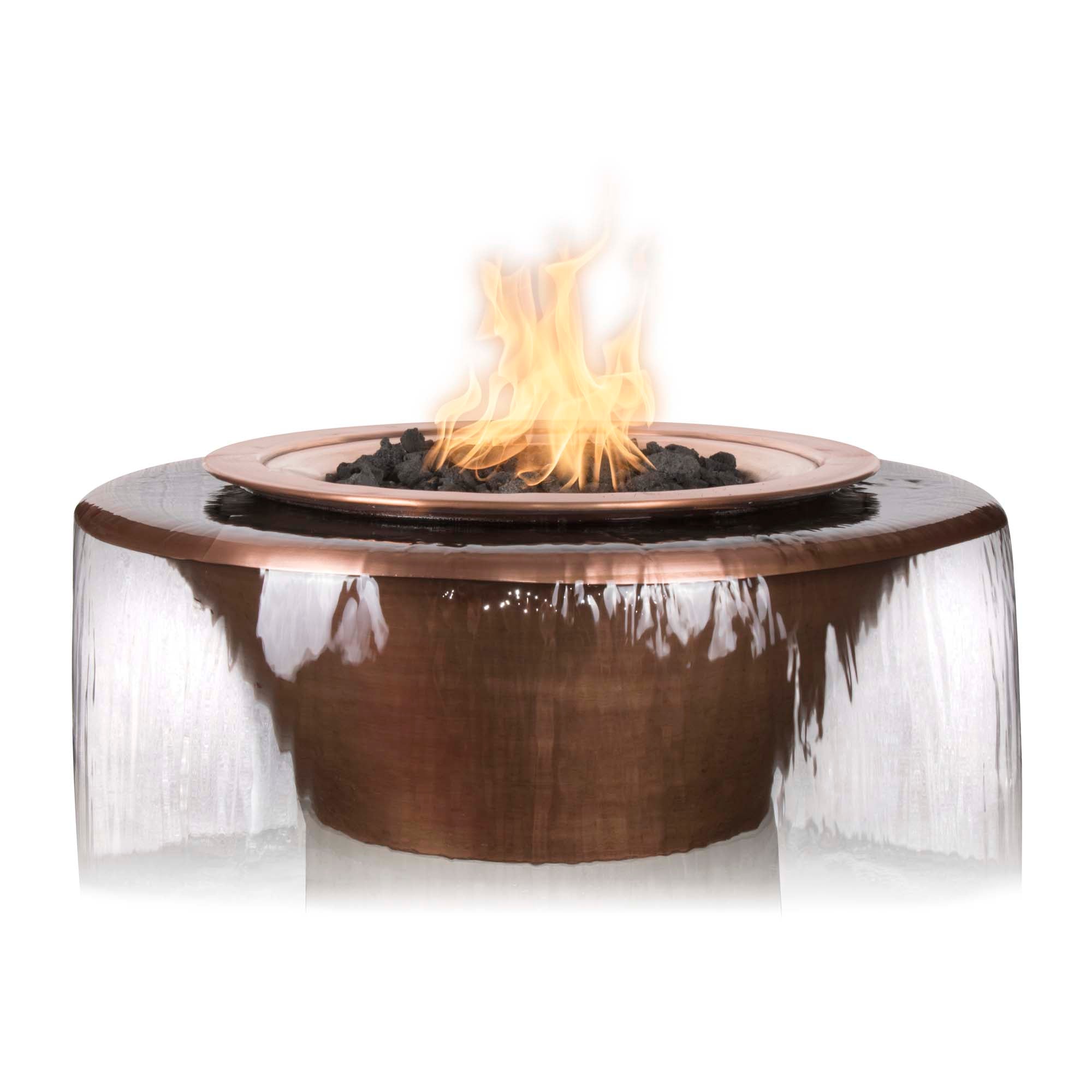 The Outdoor Plus | Cazo Fire & Water Bowl Copper 360° Spill | 30"and 36" | Liquid Propane or Natural Gas | 4 week lead time