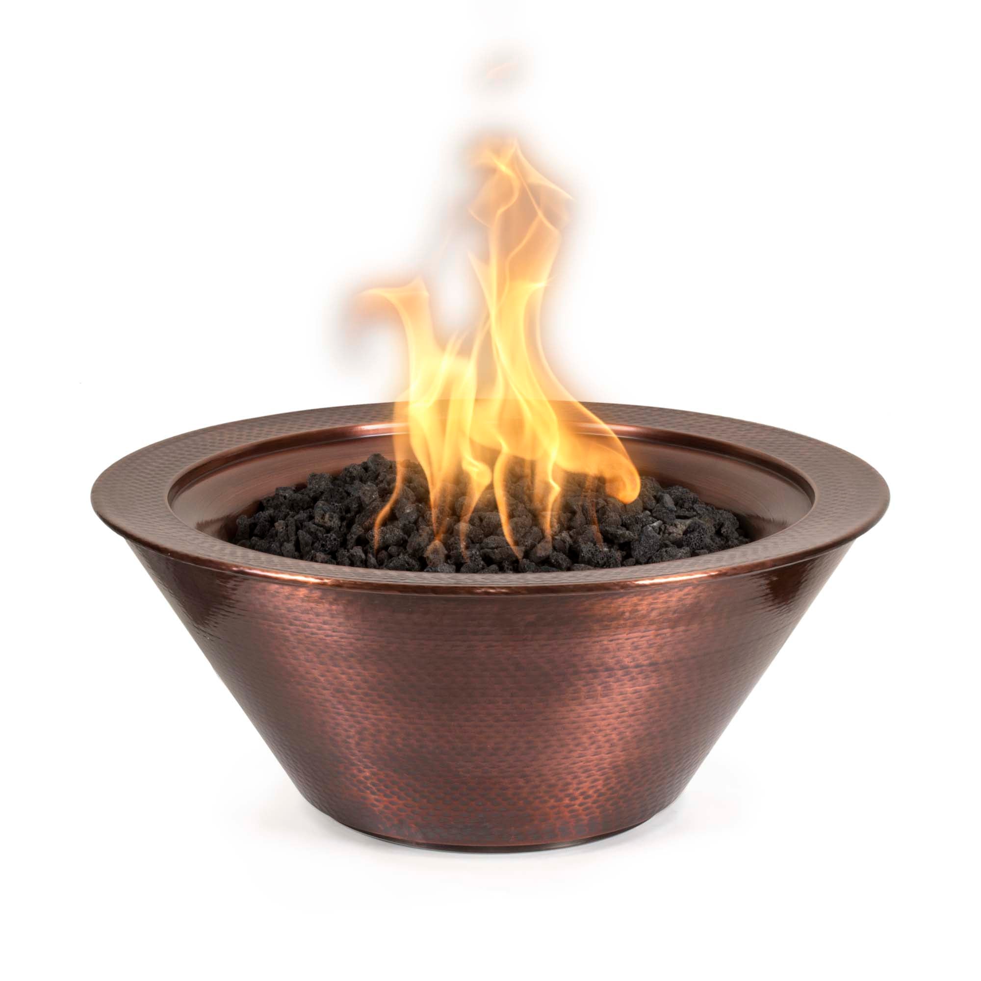 The Outdoor Plus | Cazo Fire Bowl – Hammered Patina Copper | 24",30", and 36" | Liquid Propane or Natural Gas | 4 week lead time