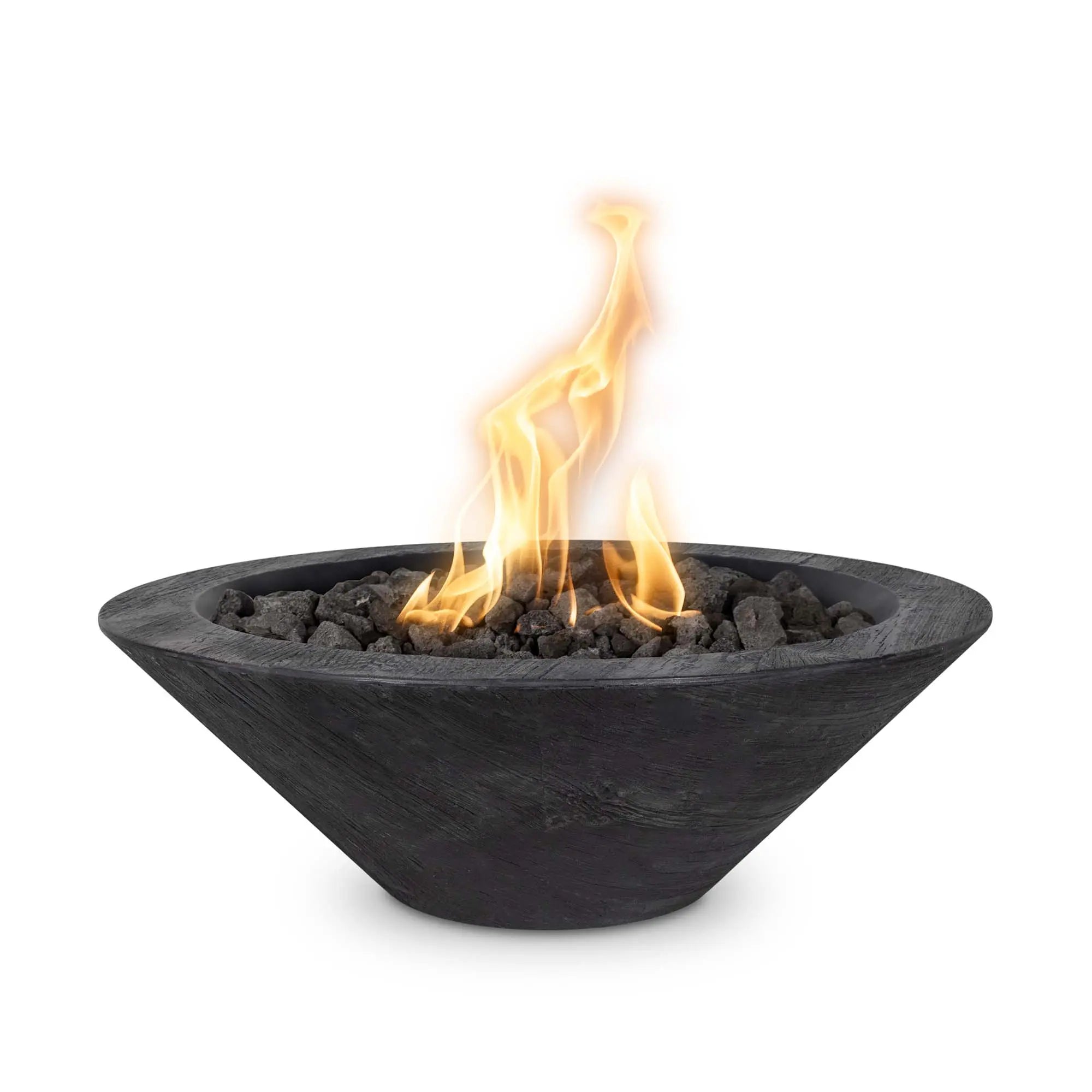 The Outdoor Plus | Cazo Fire Bowl | GFRC Woodgrain – 24” & 32” | Multiple Color Options | Liquid Propane