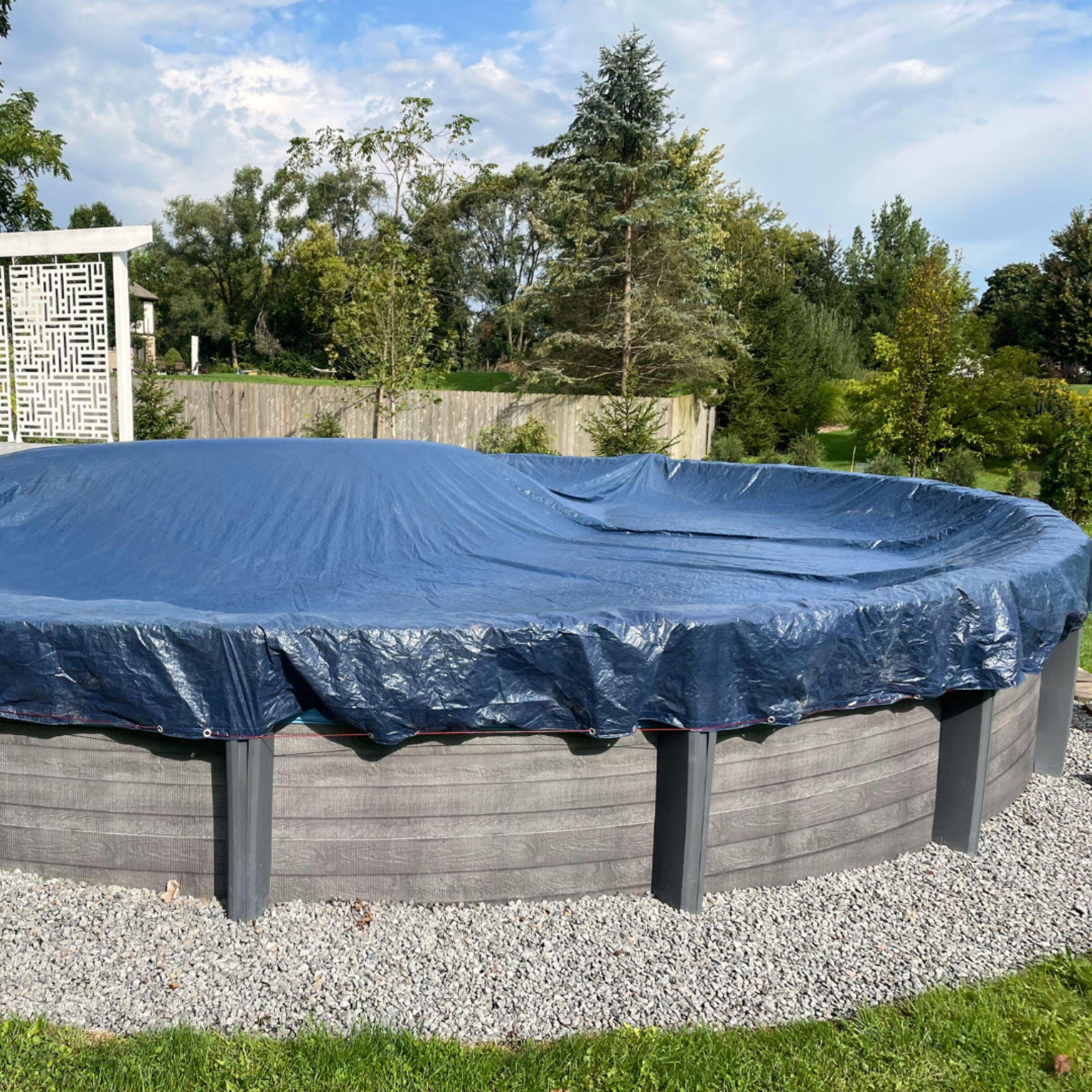 8-Year Midwest Canvas Deluxe Winter Pool Cover for 16' x 24' /25' Oval Pools (Cover Size 19' x 28')