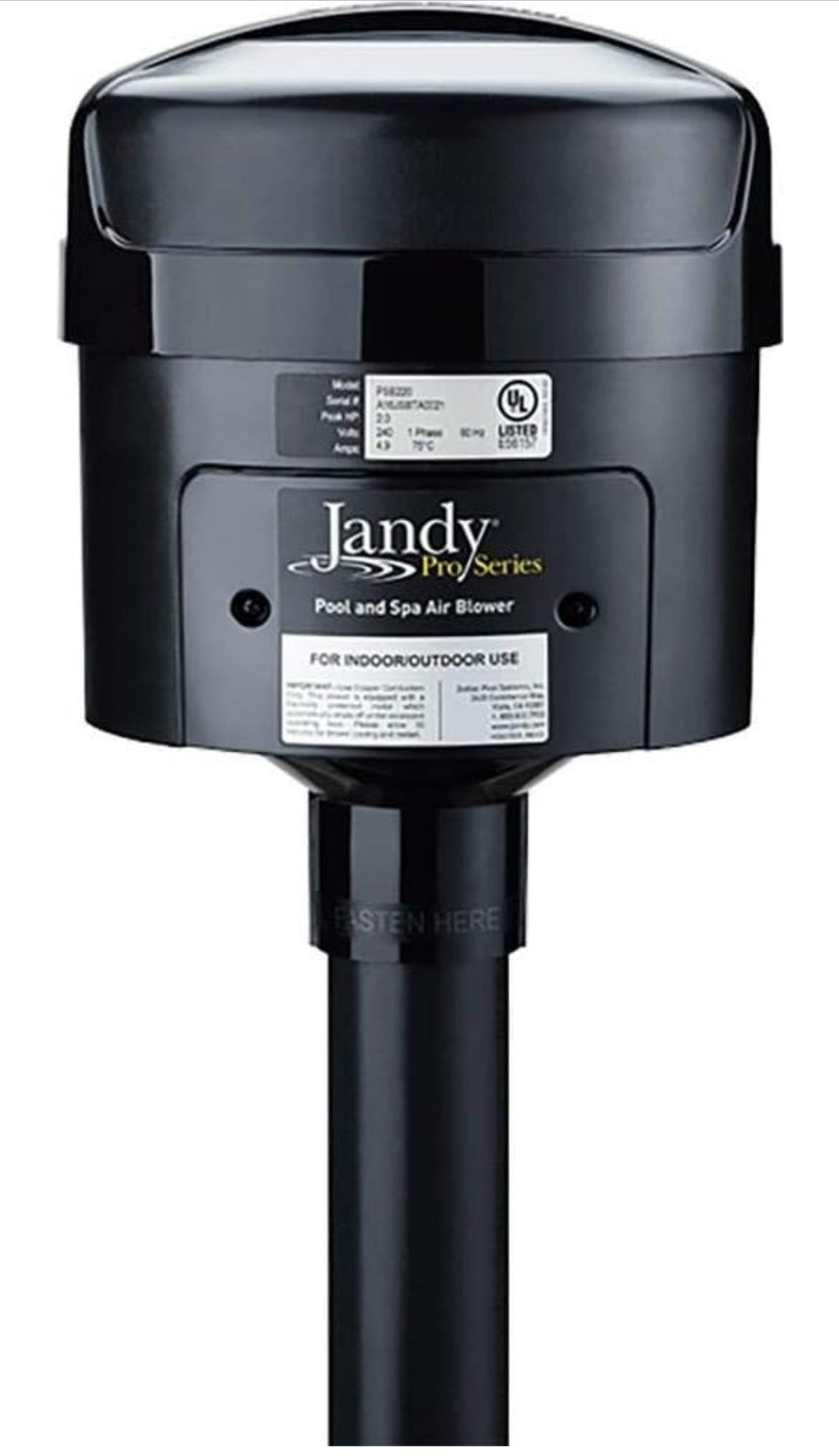 Jandy | PSB120 | Pro Series Pool & Spa Blower | 2HP | 120V | Quiet Operation | Durable Construction