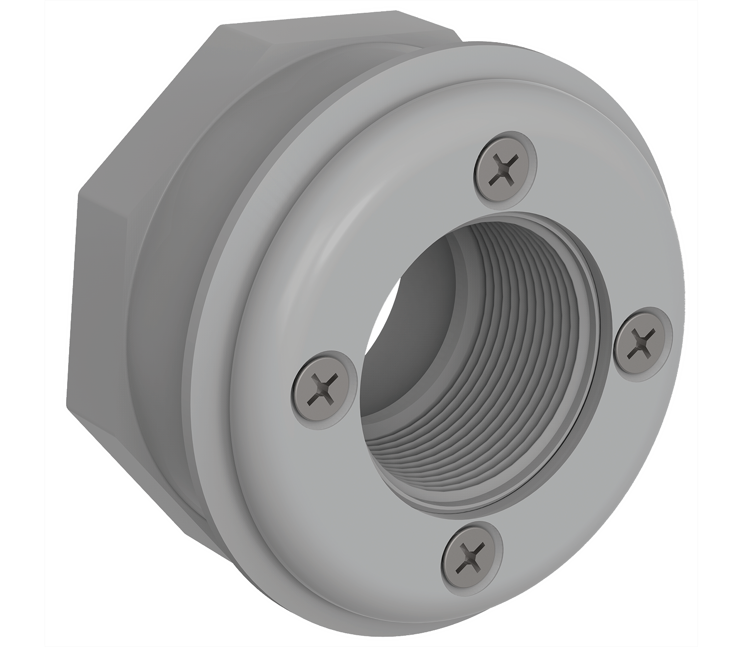 AquaStar 4-Screw Vinyl Fitting with 1.5" Socket - Light Gray