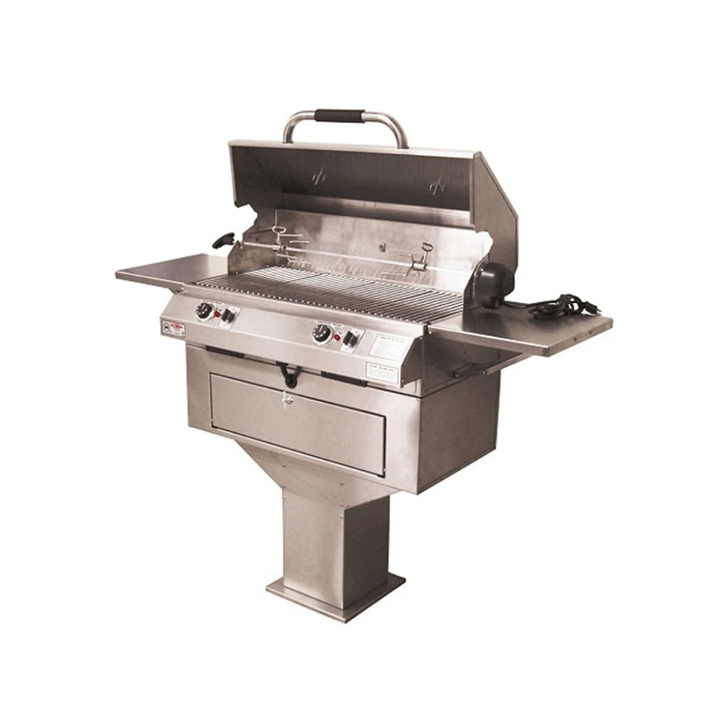 Electri-Chef Ruby Pedestal-Base Electric Grill, 32", 5,280W, with Dual Temperature Control | 4400-EC-448-PB-D-32