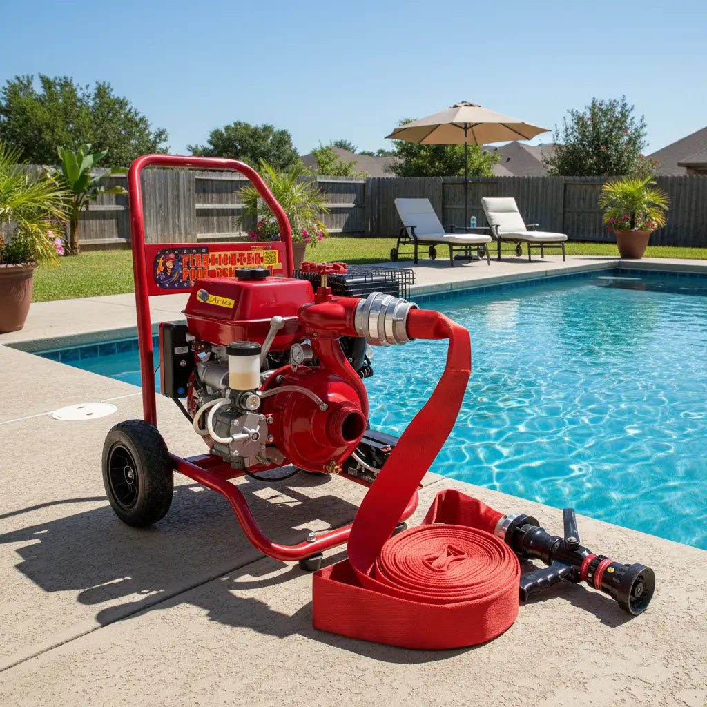 Firefighter Pool Pump | Pro Model | Gas-Powered Emergency Pool & Fire Protection Pump | 15 HP | 2.5" Ports