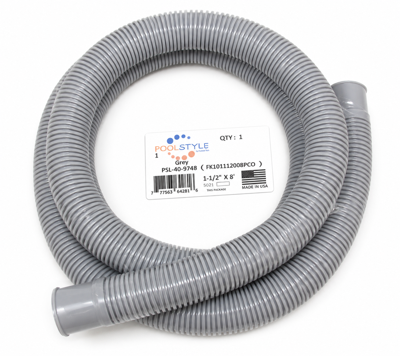 PoolStyle | FK101112008PCO | 1-1/2" x 8' Heavy-Duty Filter Hose