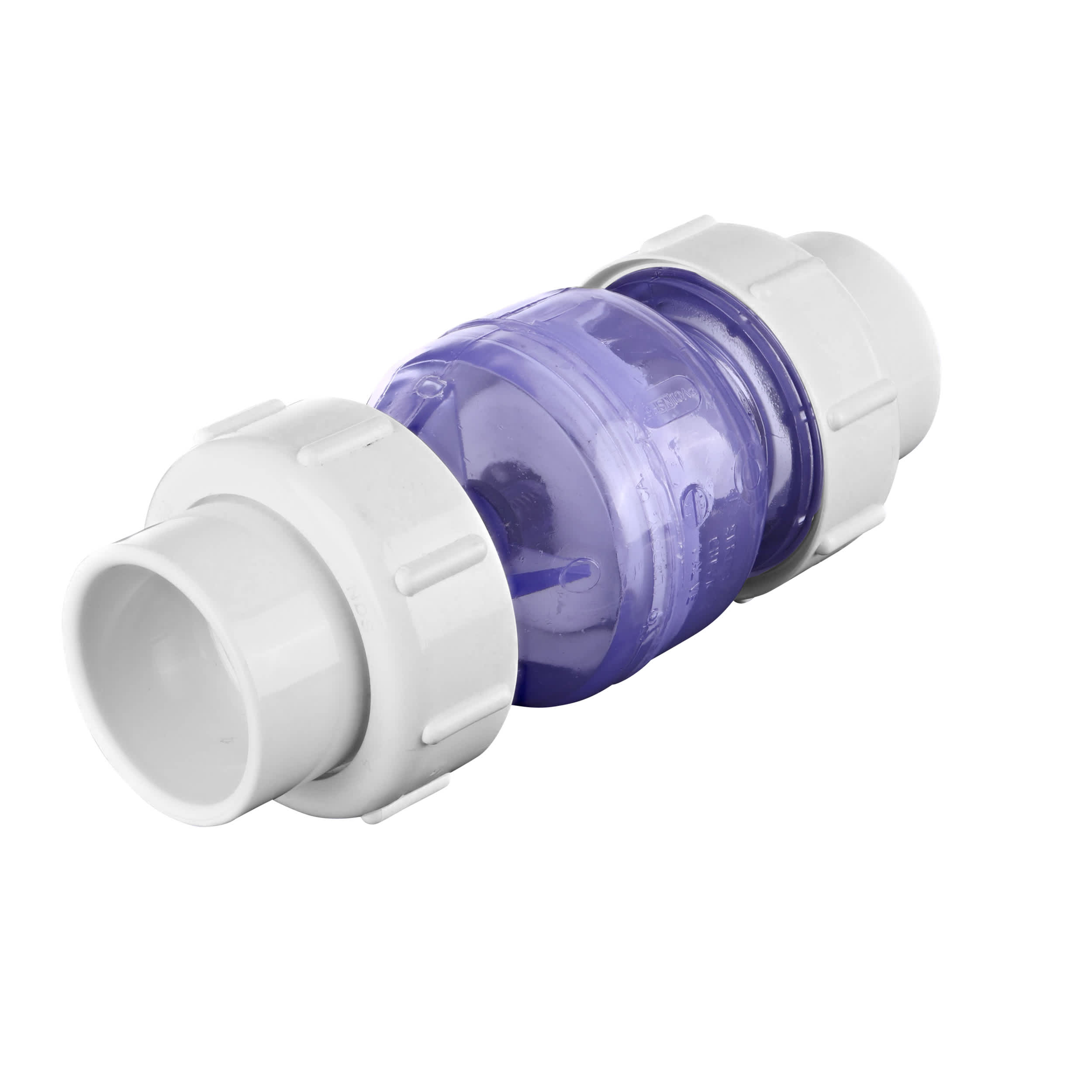 1-1/2" Clear PVC True Union Spring Check Valve | 1700C15