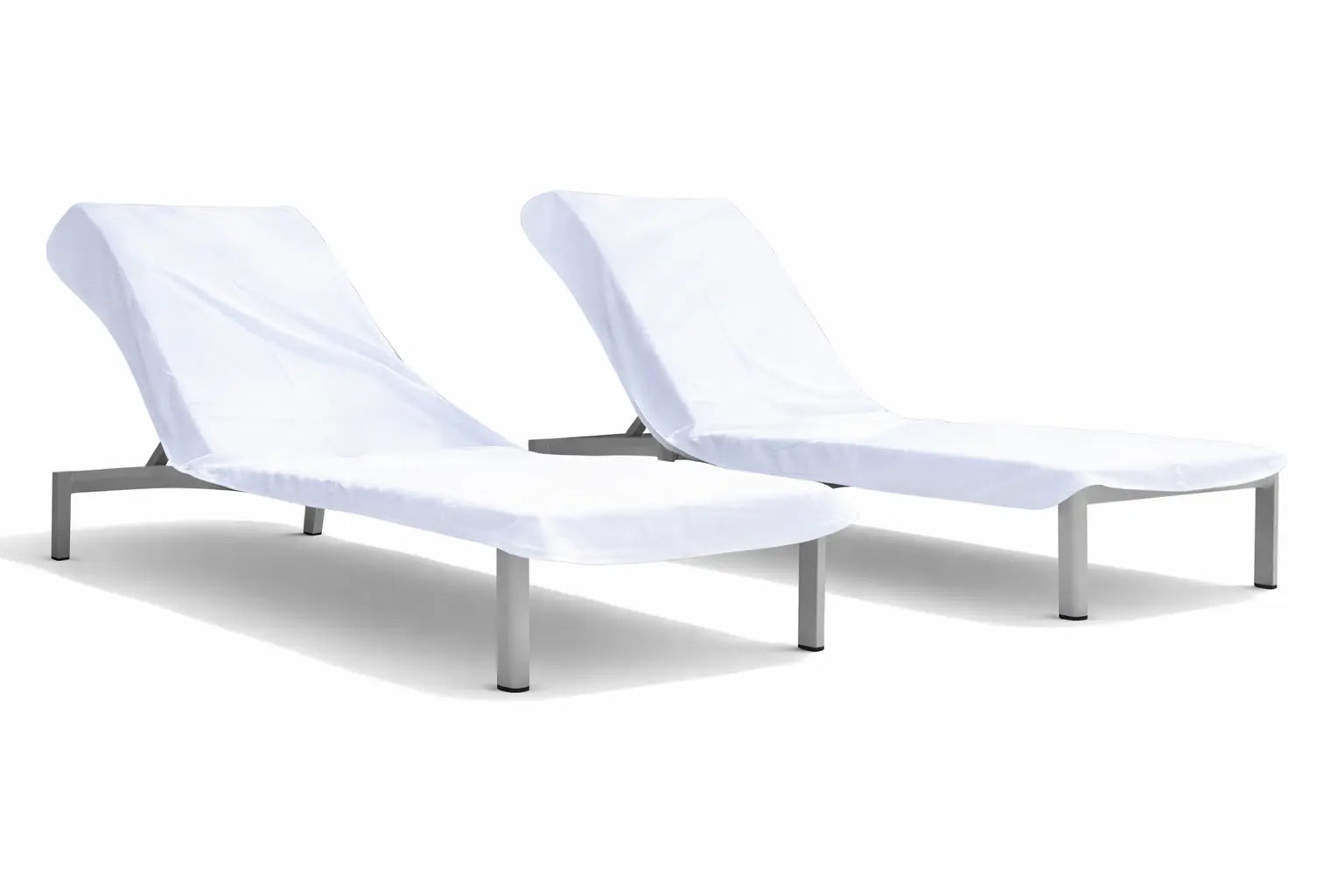 FatTowels Fitted Solid Terry Cloth Chaise Lounge Cover | 100% Cotton Pool Chair Towel – White or Ecru (Tan) (10 Pack)