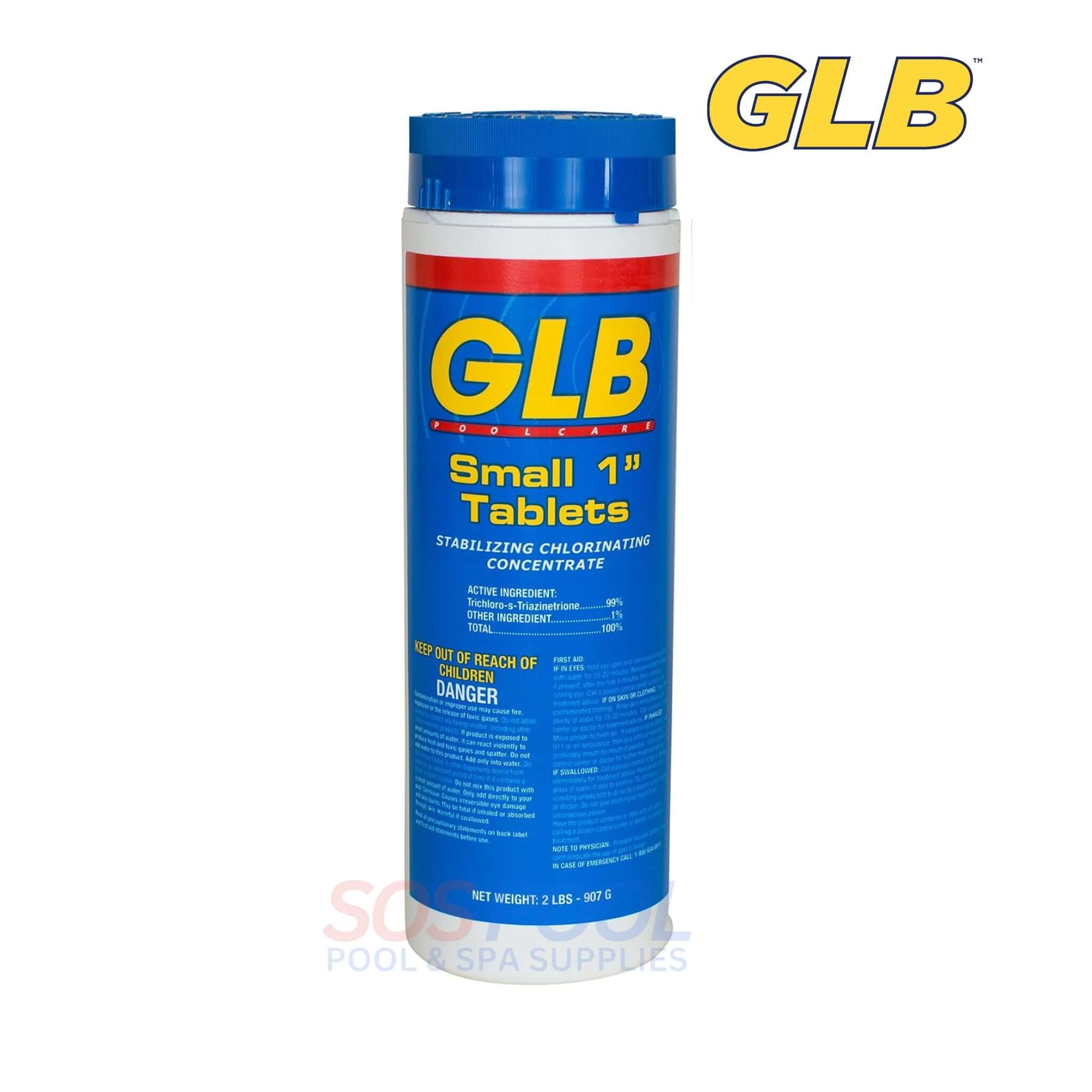 GLB Small Chlorine Sanitizing Tablets | 1" | 2lb | 71250A