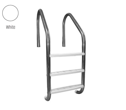 GPP - 20" Premium White Ladder with 3 Stainless Steel Treads