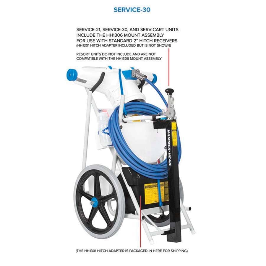 Hammer-Head Service Unit Portable Commercial Pool Vacuum, 30" Head, Complete | SERVICE-30