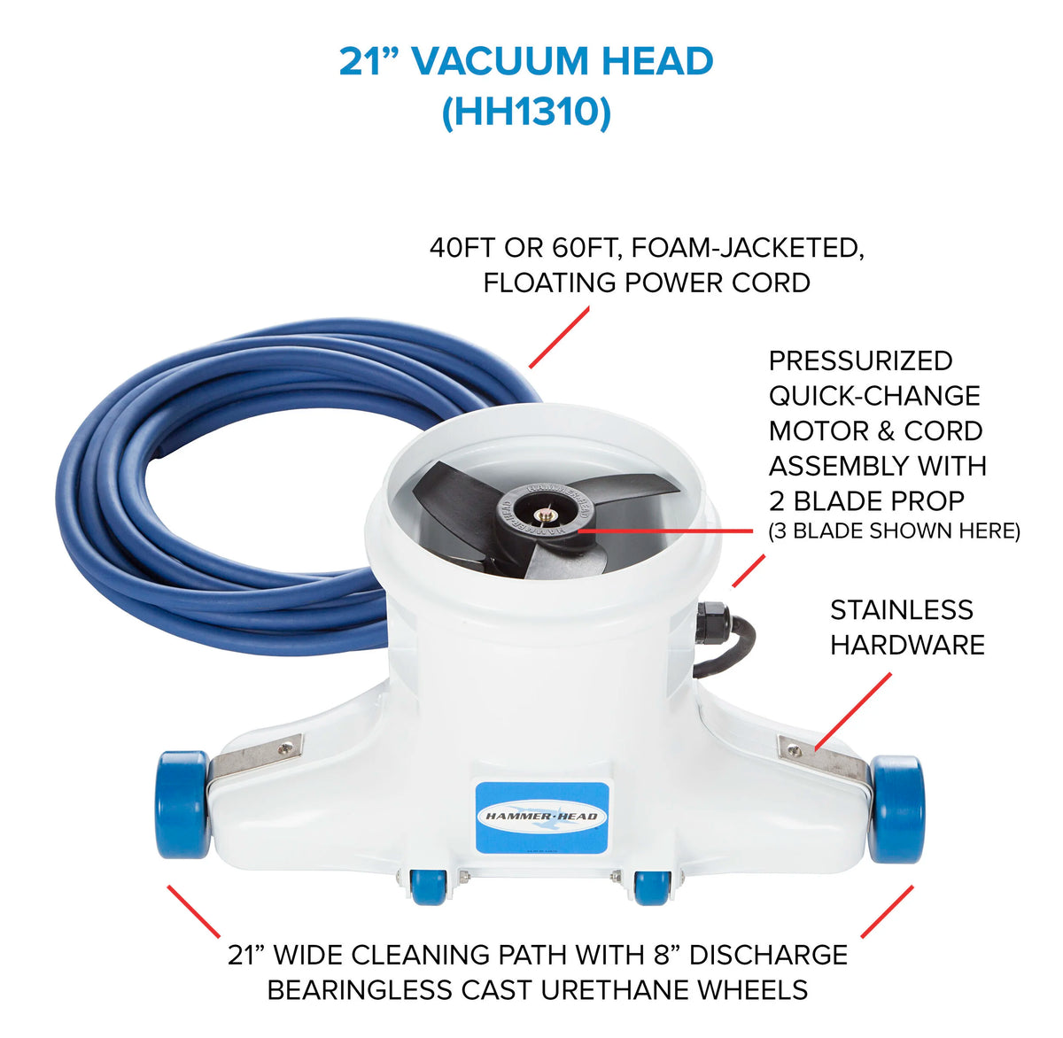 Hammer Head 21" Vacuum Head HH1310 & HH1310-60