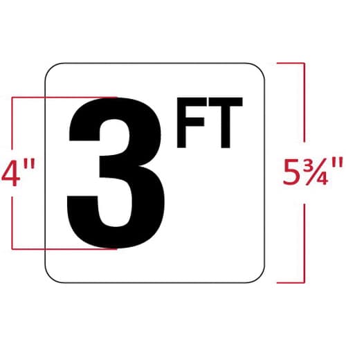 Inlays 3' Depth Marker, Vinyl, 6" x 6" | V620030