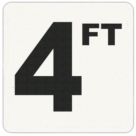 Inlays 4' Depth Marker, Vinyl, 6" x 6" | V620040
