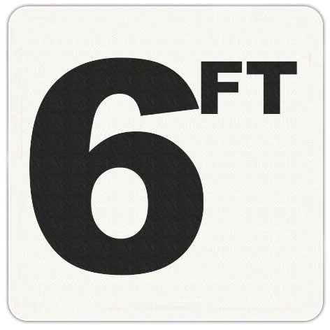 Inlays 6' Depth Marker, Vinyl, 6" x 6" | V620060