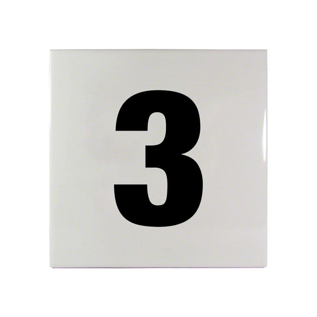 Inlays | C611030 | 6" x 6" 3 NO Smooth Waterline Depth Marker