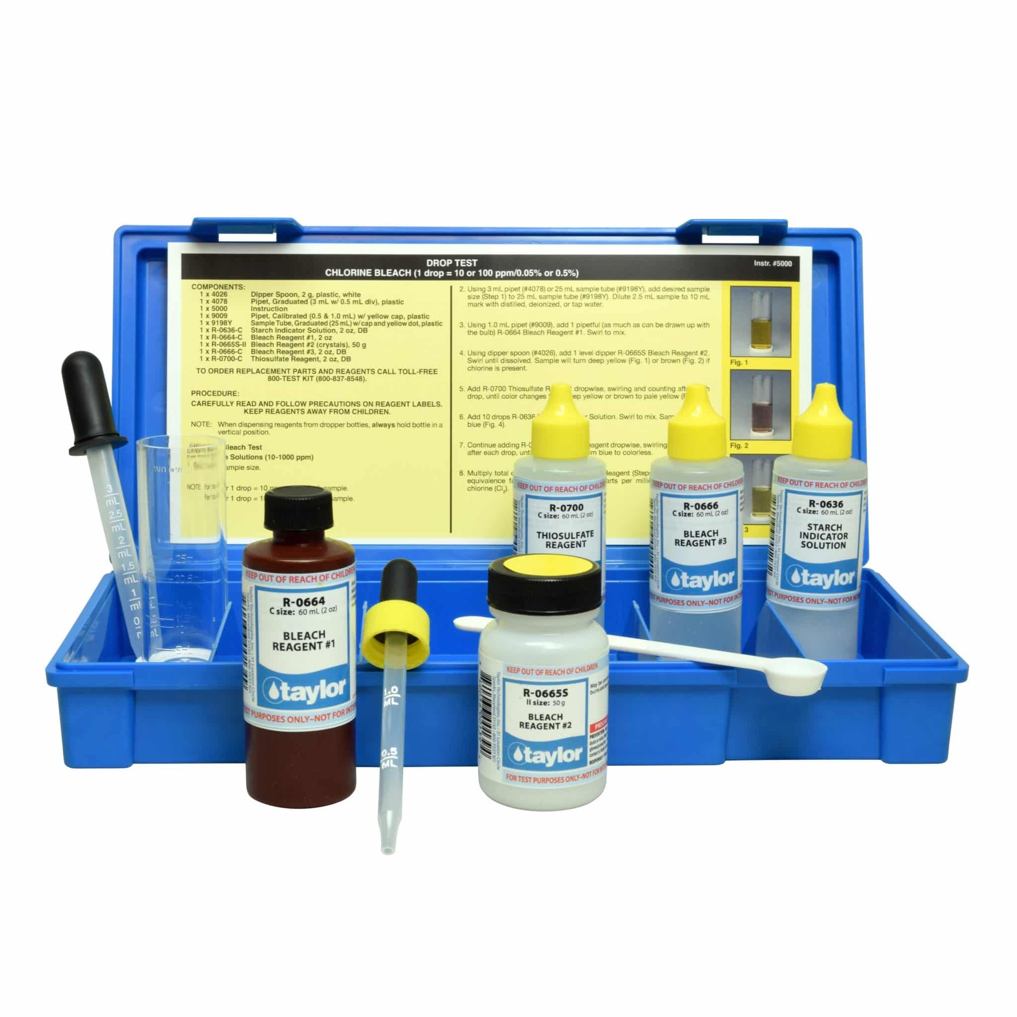 Taylor Test Kit for Sodium Hypochlorite(Chlorine Bleach)