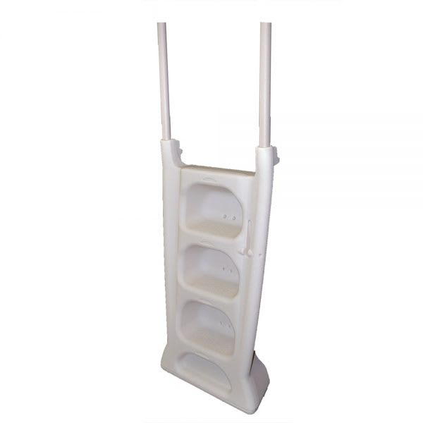 InnovaPlas A-Frame Pool Ladder, 4-Step, White, with Swing-Up Outer Step | PG-7025