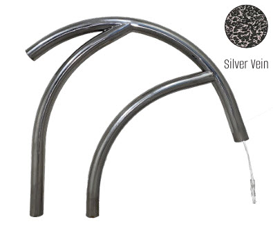 Global Pool Products - Modern Coolest Figure 4 Silver Vein 30" Handrail .065 (Pair)