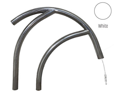 Global Pool Products - Modern Coolest Figure 4 White 30" Handrail .065 (Pair) - Salt Friendly