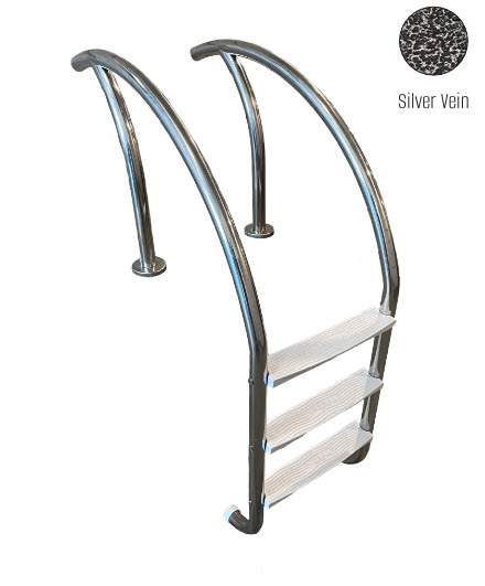 GPP - Modern 3 Step Silver Vein Ladder w/ Grey Heavy Duty Treads
