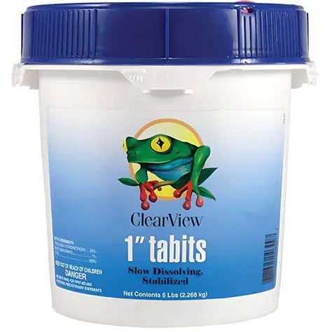 ClearView 1" Slow Dissolving Chlorine Tablets for Pools – 5 lbs | CVTS005ClearView 1" Slow Dissolving Chlorine Tablets for Pools – 5 lbs | CVTS005