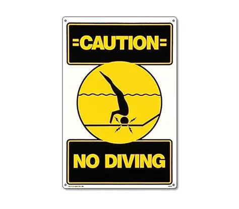 Caution No Diving Pool Safety Sign 12" x 18" | Poolmaster 40344Caution No Diving Pool Safety Sign 12" x 18" | Poolmaster 40344