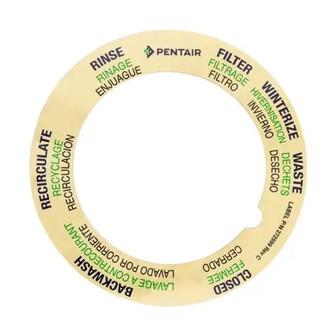 272599Z Pentair Top Mount Valve Replacement Label272599Z Pentair Top Mount Valve Replacement Label