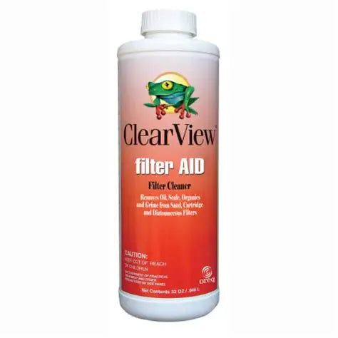 ClearView CVLFAQT12 Filter Aid Pool Filter Cleaner - Cartridge & DE Filter Solution | 32 ozClearView CVLFAQT12 Filter Aid Pool Filter Cleaner - Cartridge & DE Filter Solution | 32 oz