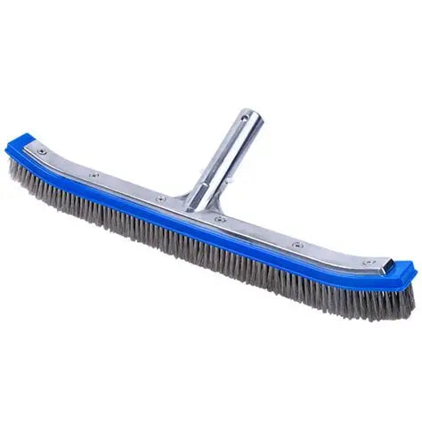 18" Curved Stainless Steel Bristle Pool Brush by Pooline | #11025S18" Curved Stainless Steel Bristle Pool Brush by Pooline | #11025S
