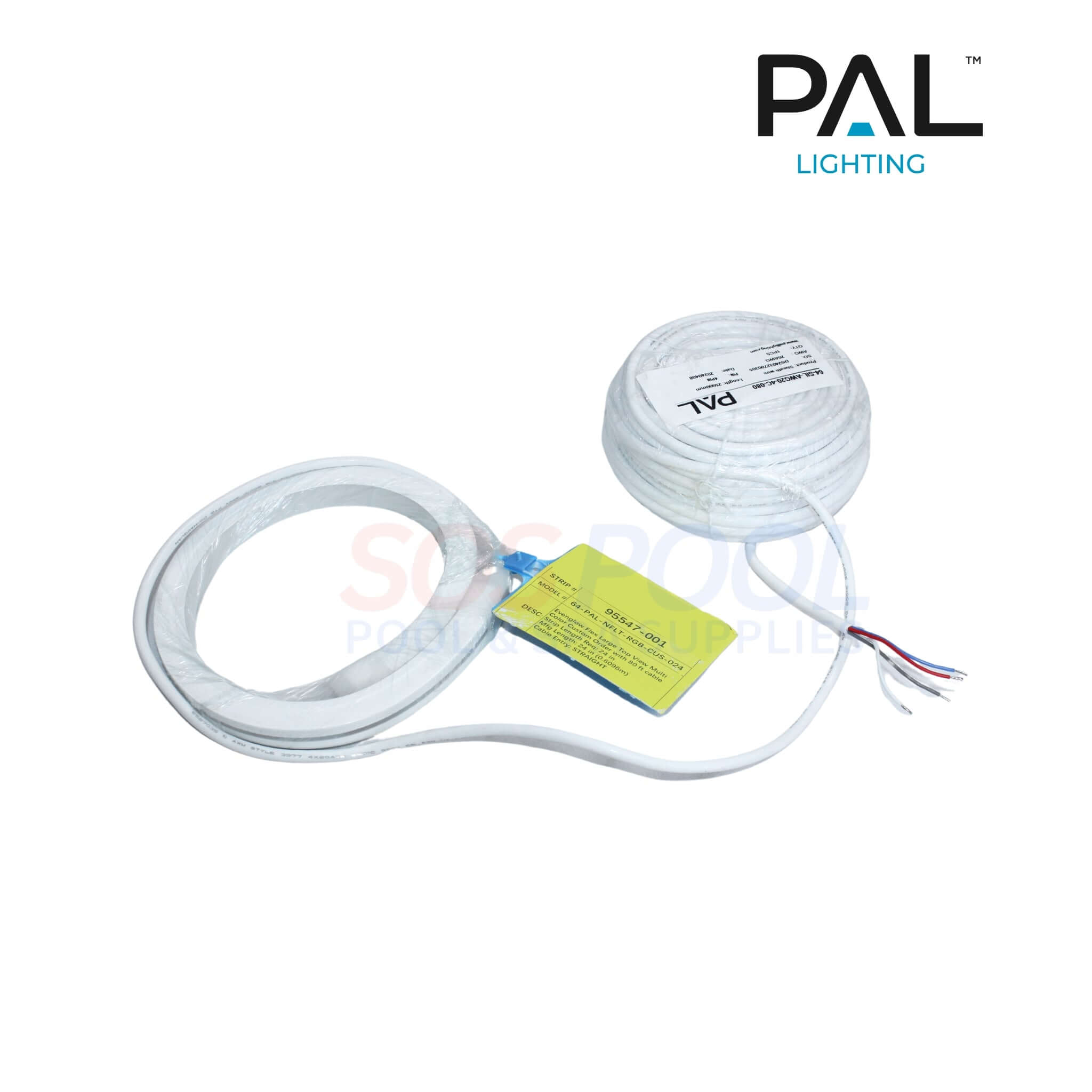 PAL Lighting Evenglow Multi Color Light Strip | 80' Cable | 64-PAL-NFLT-RGB-CUS-024