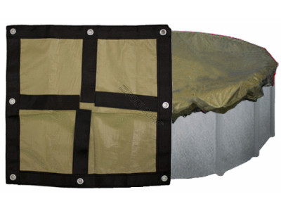 Midwest Canvas 28' Black & Tan Round Above Ground Winter Pool Cover, 20 Yr. Emperor Warranty, BT0028