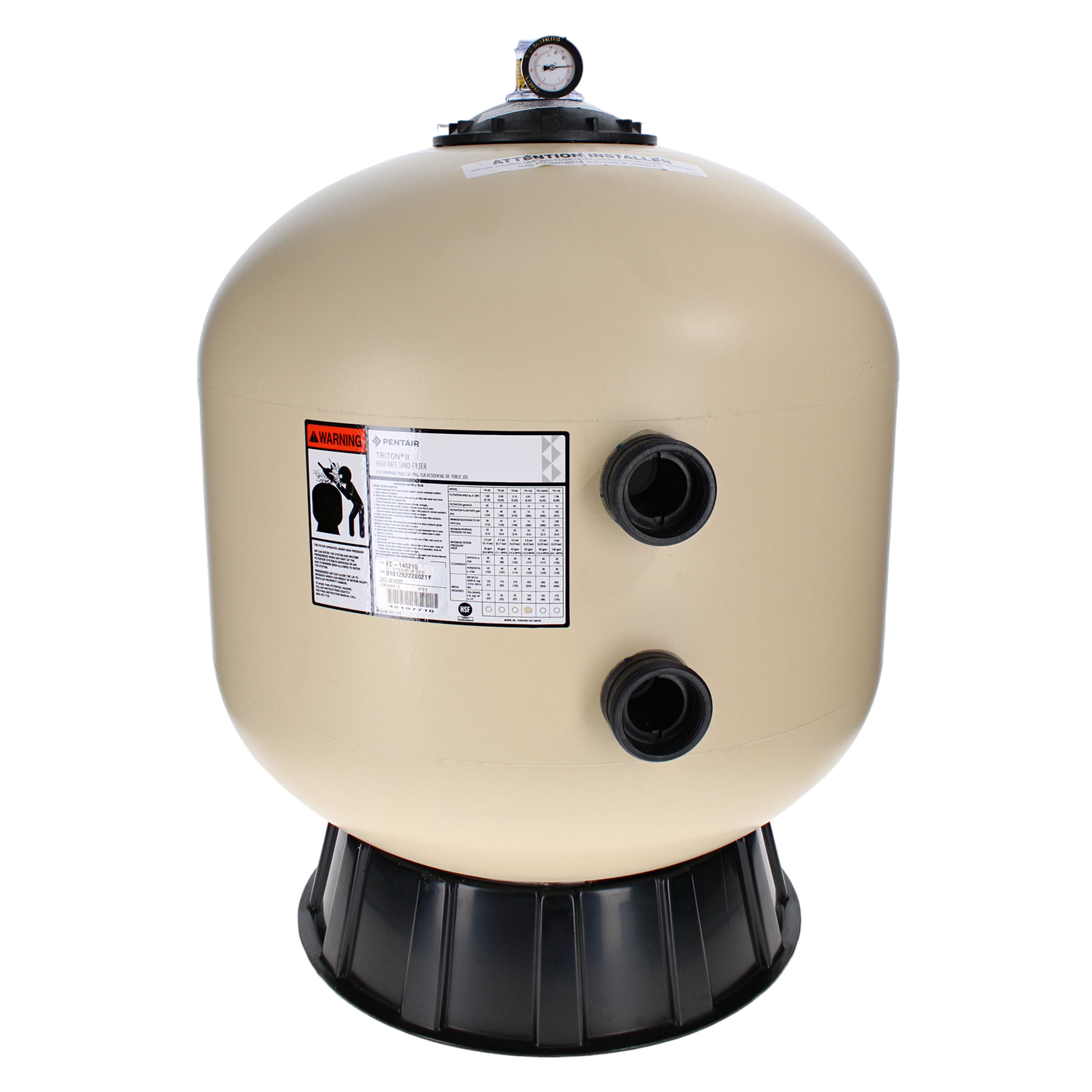 Pentair Triton II TR100 4.91 sq ft Filter Side Mount | EC-140210