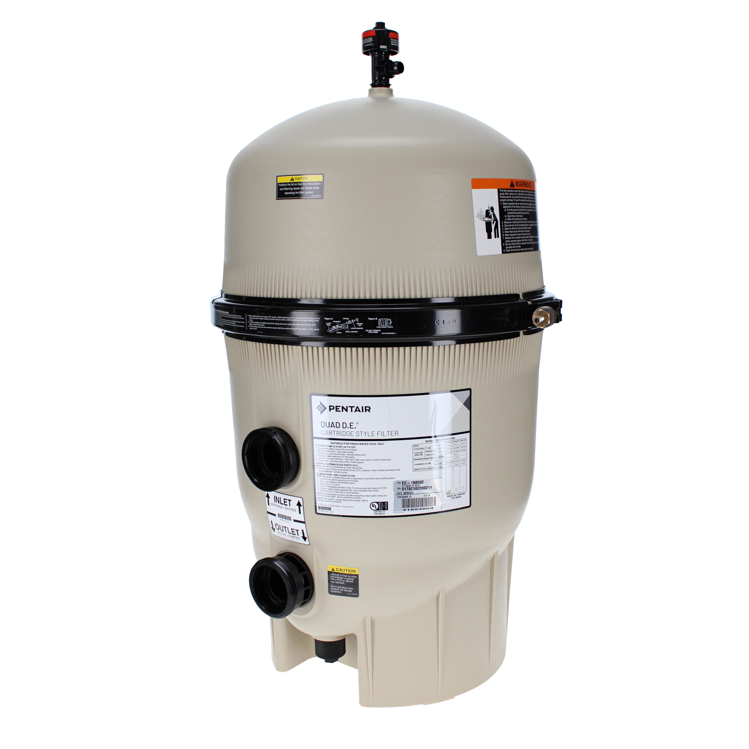 Pentair 60 sq ft Quad DE Cartridge Style Filter | EC-188592