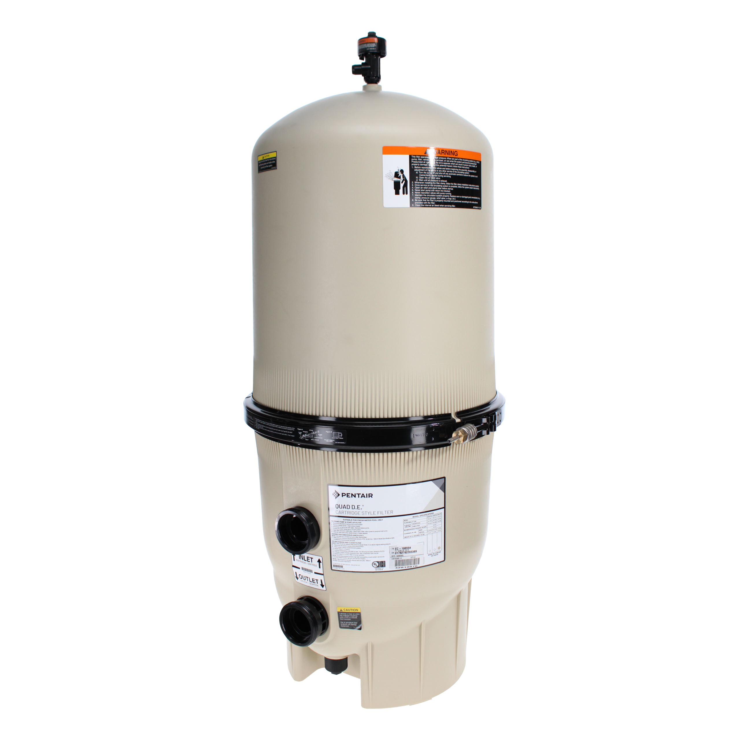 Pentair 100 sq ft Quad DE Cartridge Style Filter | EC-188594