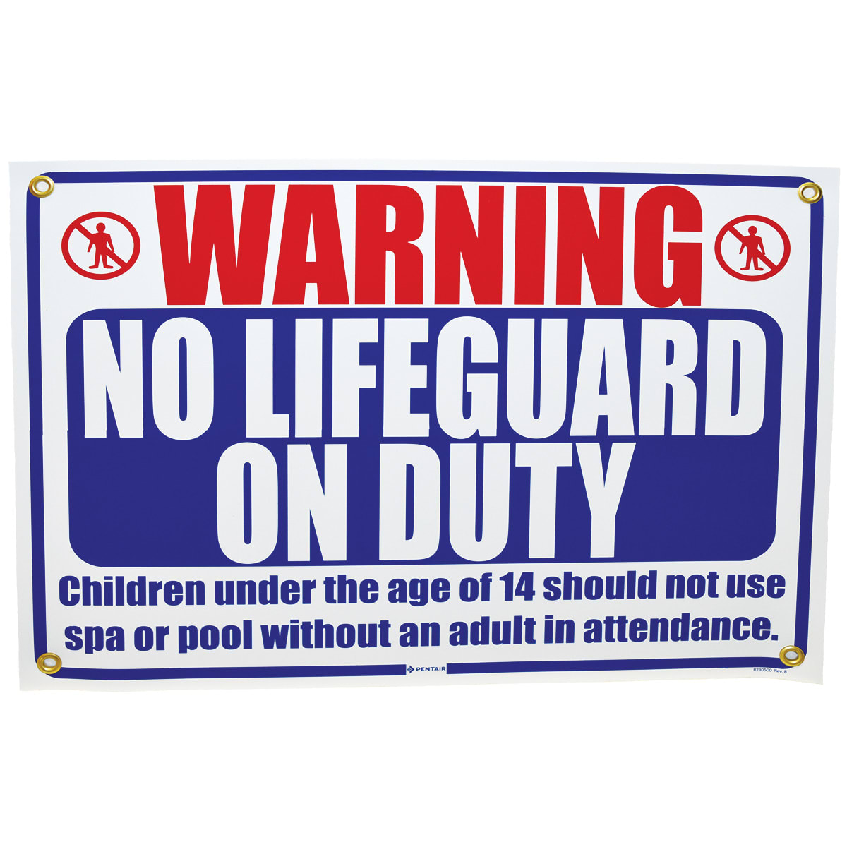 Pentair Rainbow No Lifeguard on Duty Sign 18" x 24" | R230500