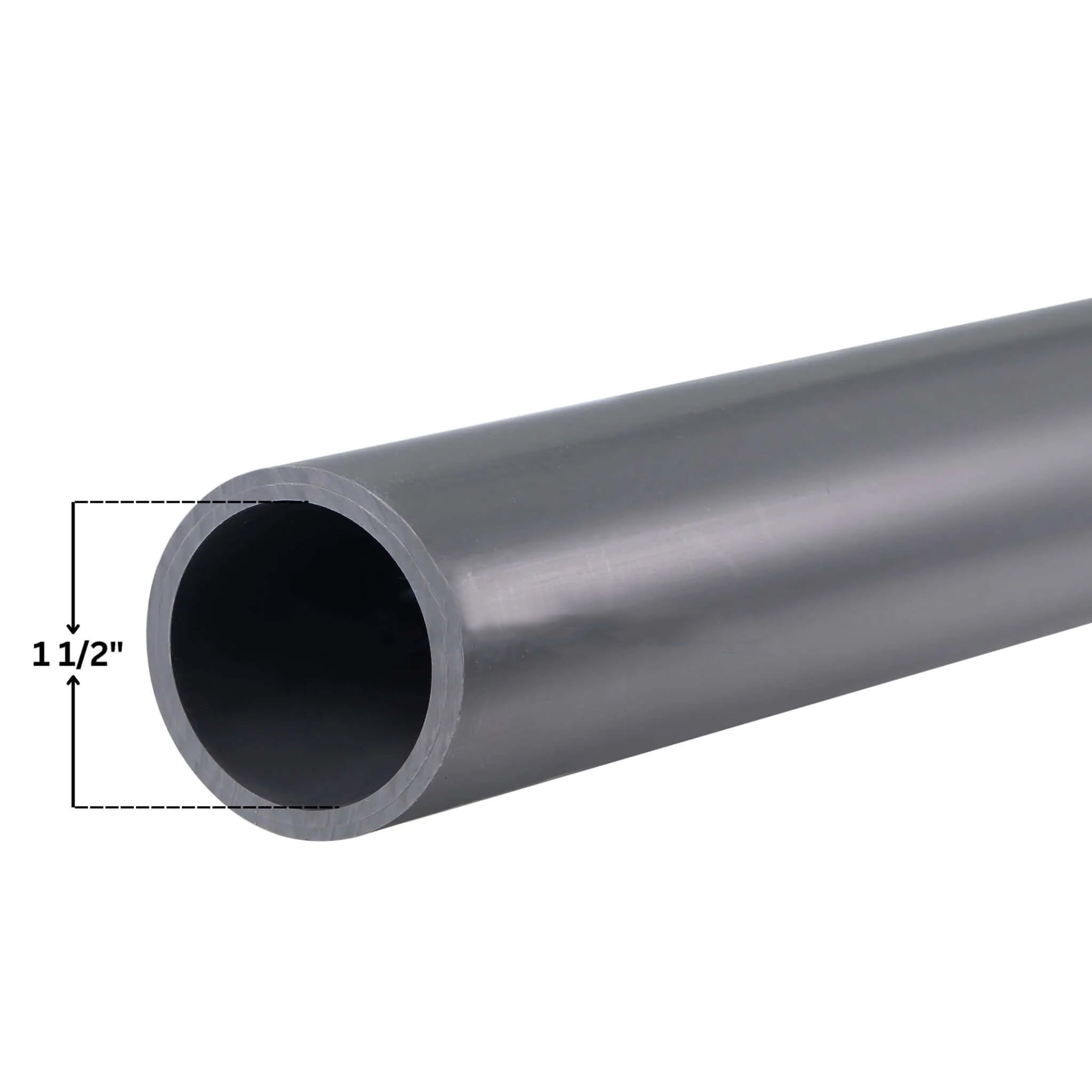 1-1/2" Gray Schedule 80 PVC Electrical Conduit Pipe - 10 Ft Length1-1/2" Gray Schedule 80 PVC Electrical Conduit Pipe - 10 Ft Length