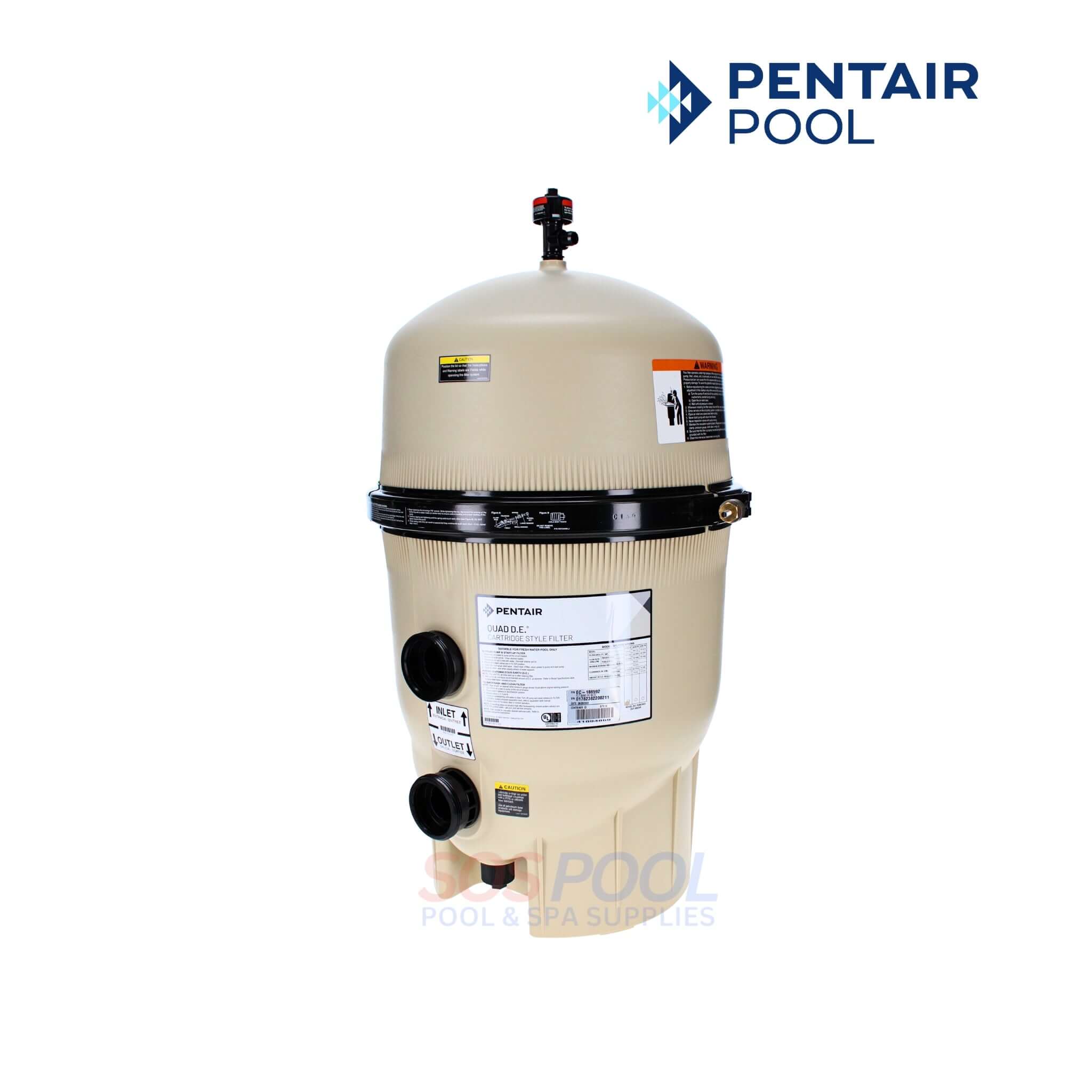 Pentair Quad DE 60 Sq. Ft. Cartridge Pool Filter | EC-188592