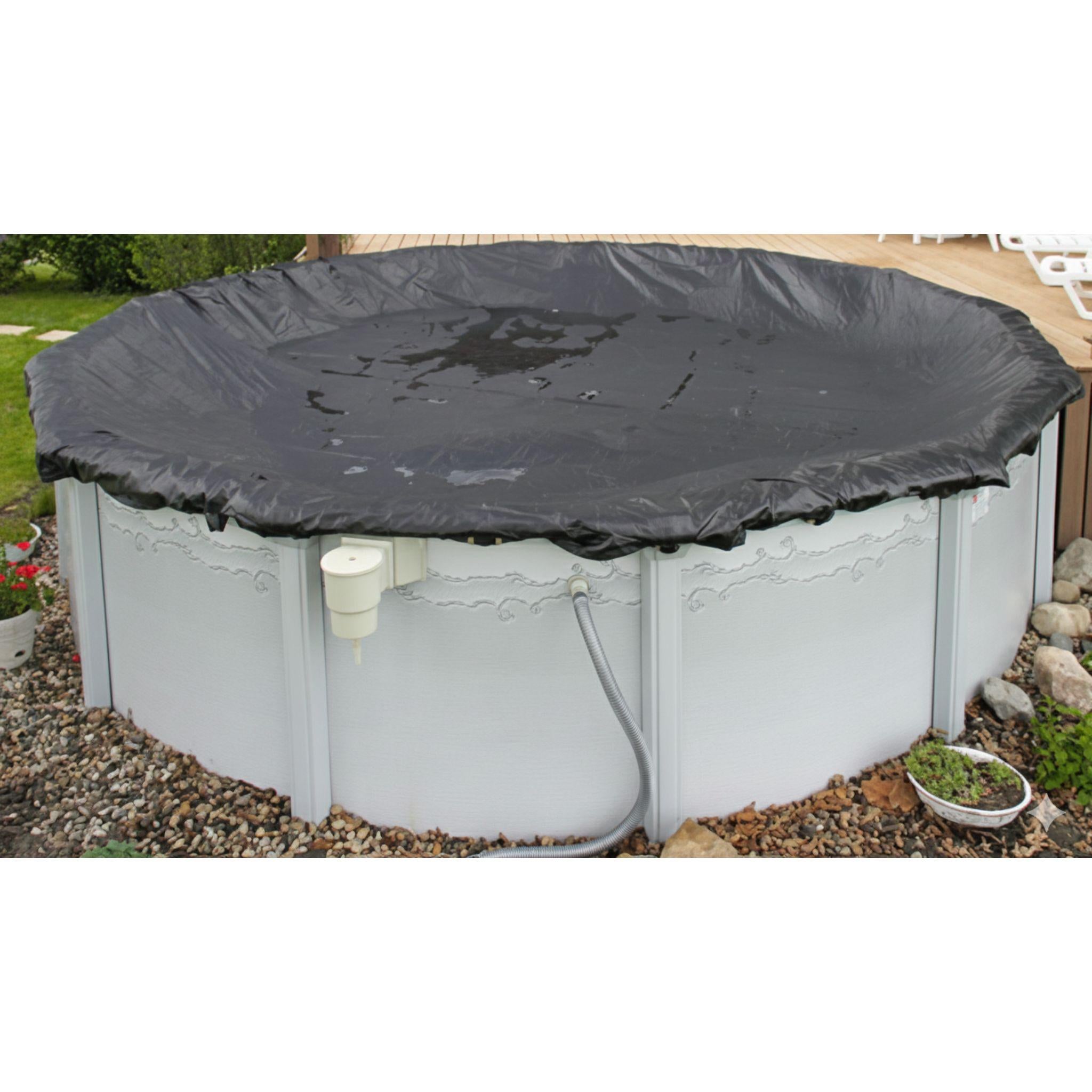 8-Year Midwest Canvas Premium Mesh Winter Pool Cover for 21' Round Pools (Cover Size 24')