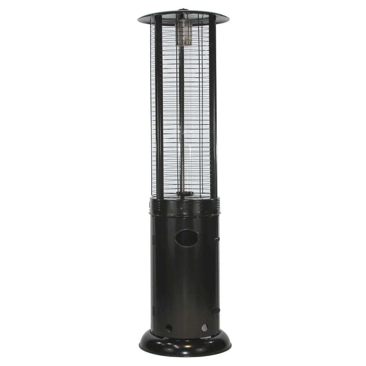 RADtec Ellipse Flame Patio Heater, 80", 41,000 BTU, Propane, Black with Clear Glass | 80-LLP-PT-HTR
